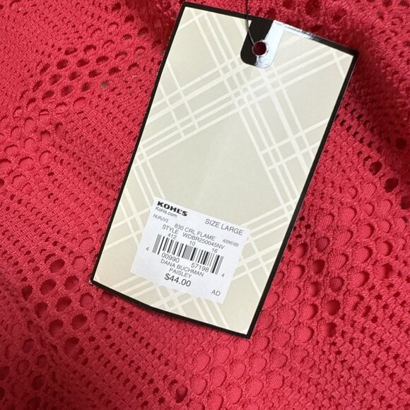 Dana Buchman Top Red Mesh Layered Top Women's Large NWT - Picture 5 of 8